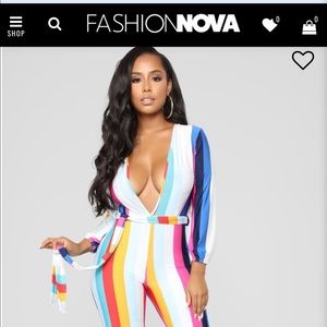 Multi Color Stripe Jumpsuit, Never Worn